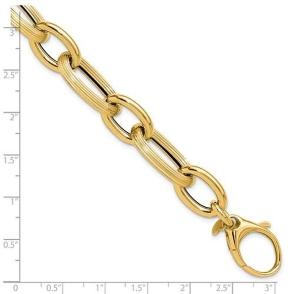 Leslie's 14K Gold Bold and Chunky Oval Link Unisex Bracelet - Picture 4 of 6